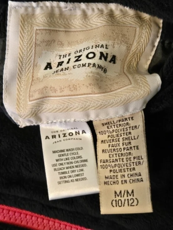 Arizona Girls Reversible Vest Black Pink Faux Fur Puffer 10/12 - Picture 7 of 7